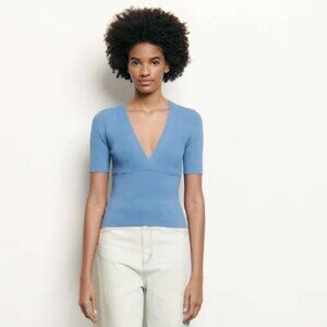 Sandro Paris Cropped Crossover Neckline Sweater - Brand New with Tags